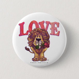 Badge Rond 5 Cm Lion Saint Valentin