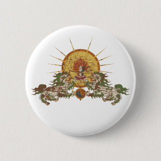 Badge Rond 5 Cm Lion tibétain de neige
