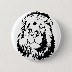 Badge Rond 5 Cm Lion Tribal 002