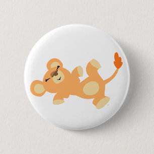 Badge Rond 5 Cm Lioness Cartoon Cute Lazy
