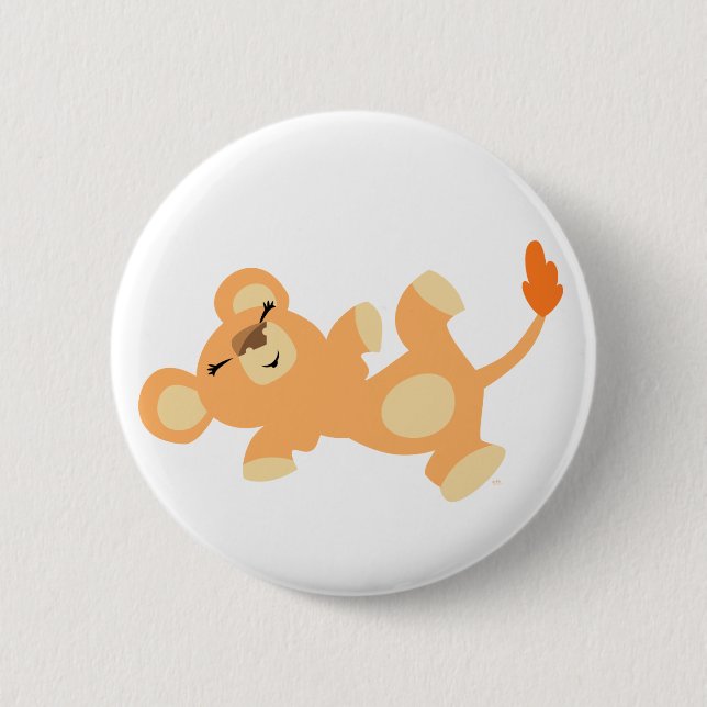 Badge Rond 5 Cm Lioness Cartoon Cute Lazy (Devant)