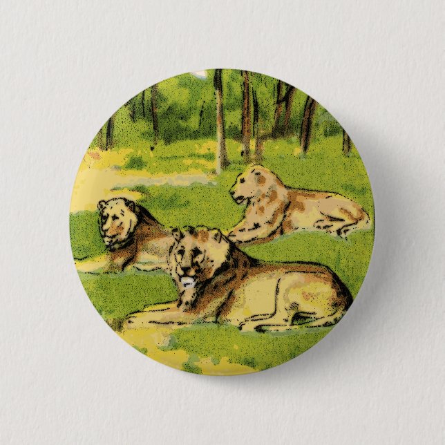Badge Rond 5 Cm Lions (Devant)