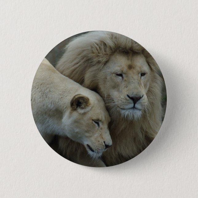 Badge Rond 5 Cm Lions blancs (Devant)
