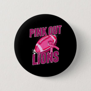 Badge Rond 5 Cm Lions Pink Out Football S'attaquer au cancer du se