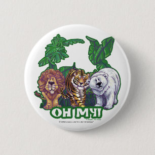 Badge Rond 5 Cm Lions Tiger Ours Oh Mon