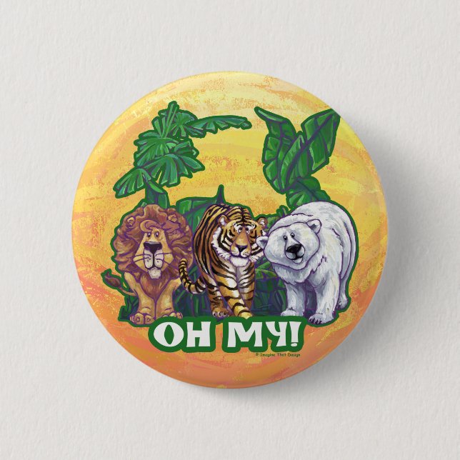 Badge Rond 5 Cm Lions Tiger Ours Oh Mon (Devant)