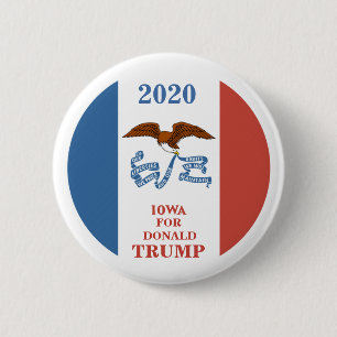 Badge Rond 5 Cm L'Iowa pour Donald Trump 2020