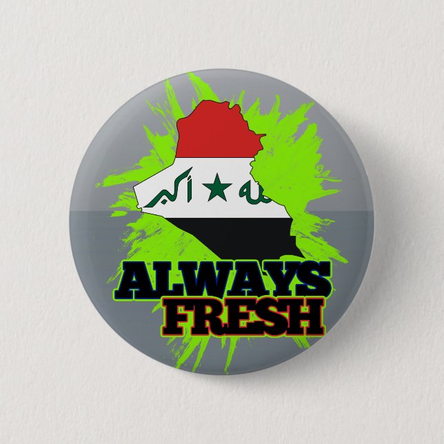Badge Rond 5 Cm L'Irak toujours frais (Devant)