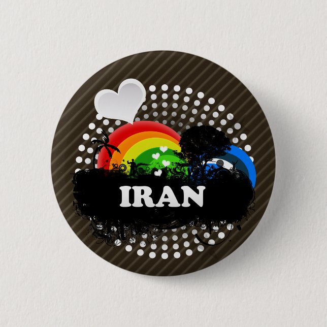 Badge Rond 5 Cm L'Iran fruité mignon (Devant)