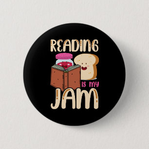Badge Rond 5 Cm Lire est ma confiture drôle J'aime lire des livres