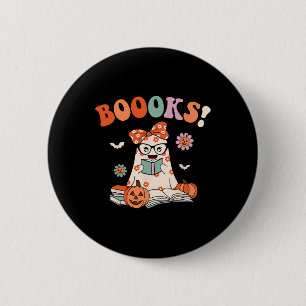 Badge Rond 5 Cm Lire plus Livres Éffrayant enseignant Cute Hallowe