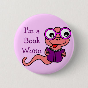 Badge Rond 5 Cm Lire un mois du livre : Je suis un ver du livre