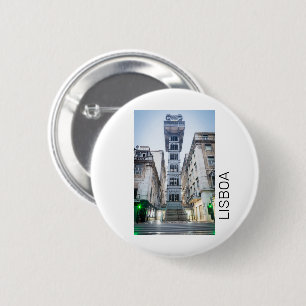 Badge Rond 5 Cm Lisbonne au Portugal avec souvenir d'ascenseur rét