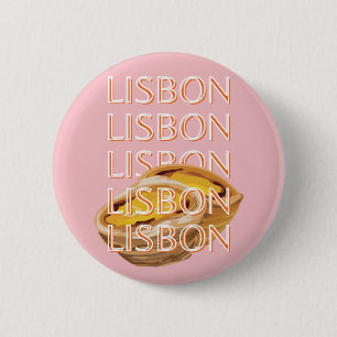 Badge Rond 5 Cm Lisbonne Travel Art, Pastel, Portugal