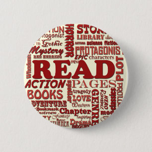 Badge Rond 5 Cm Lisez tous à son sujet rouge !