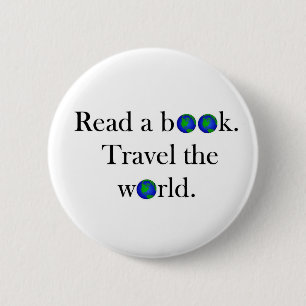 Badge Rond 5 Cm Lisez un voyage de livre le monde