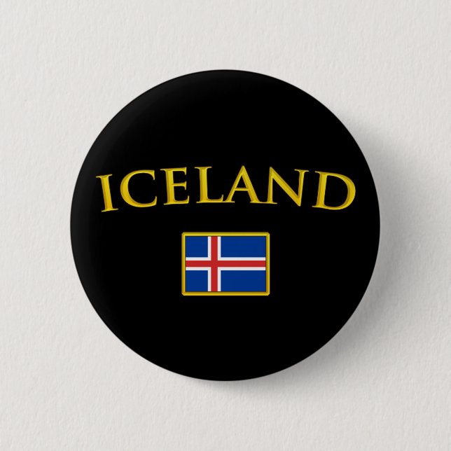 Badge Rond 5 Cm L'Islande d'or (Devant)