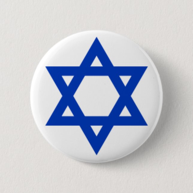 Badge Rond 5 Cm L'Israël - étoile de David (Devant)