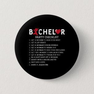Badge Rond 5 Cm Liste de contrôle de fête de fournitures de céliba