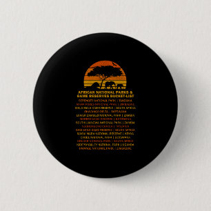 Badge Rond 5 Cm Liste de voyage Safari africain Coucher de soleil 