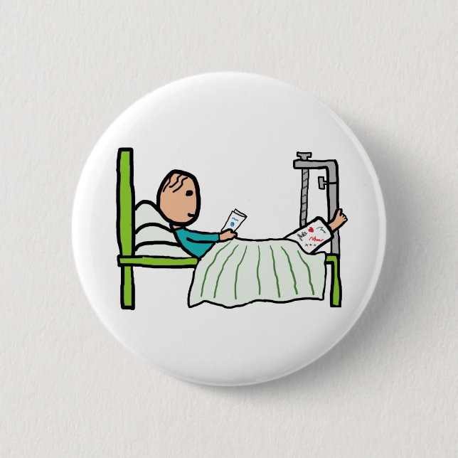 Badge Rond 5 Cm Lit Hôpital (Devant)