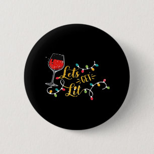 Badge Rond 5 Cm Lit Vins Lunettes Vins Lumières Noël Drinki