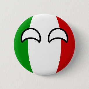Badge Rond 5 Cm L'Italie Geeky tendante drôle Countryball