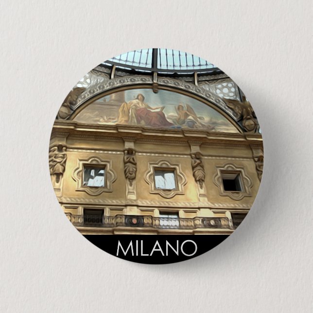 BADGE ROND 5 CM L'ITALIE MILAN (Devant)