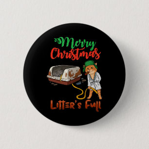 Badge Rond 5 Cm Litière Pleine Joyeux Noël Amusants Amateurs de Ch