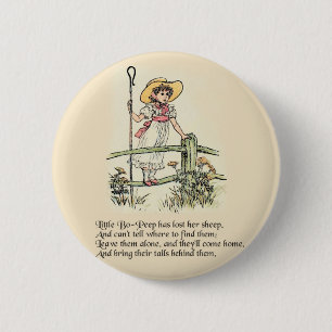 Badge Rond 5 Cm Little Bo Peep Nursery Rhyme