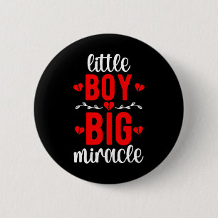 Badge Rond 5 Cm Little Boy Chd Warrior Maladie cardiaque congénita