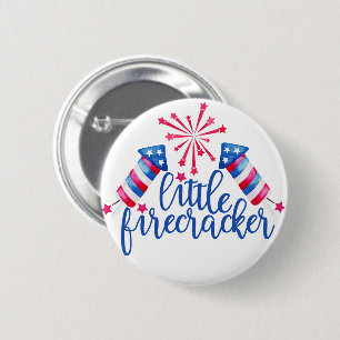 Badge Rond 5 Cm Little Firecracker 4 juillet fête d'anniversaire
