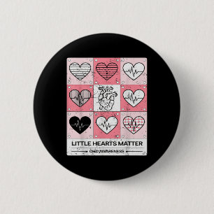 Badge Rond 5 Cm Little Hearts Sensibilisation au coeur Anatomie du