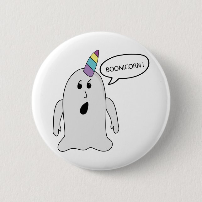Badge Rond 5 Cm Little mignon Boonicorn Ghost (Devant)