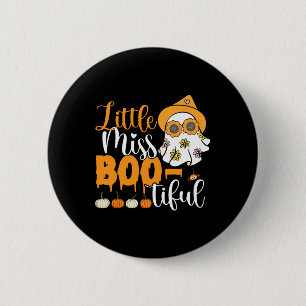 Badge Rond 5 Cm Little Miss Boo tiful Boo Ghost Halloween Tod