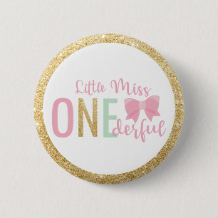 Badge Rond 5 Cm Little Miss ONEderful 1st Birthday Guest of Honor