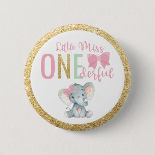 Badge Rond 5 Cm Little Miss ONEderful 1st Birthday Invité d'honneu