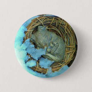 Badge Rond 5 Cm Little mouse in the Snow