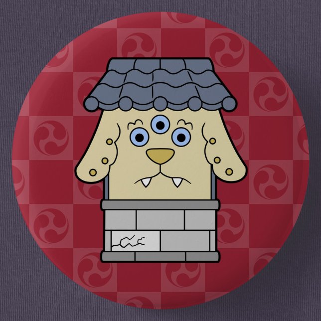 Badge Rond 5 Cm Little Nurikabe Yokai (Cute Cartoon Nurikabe Yokai Can Badge- Detail View)