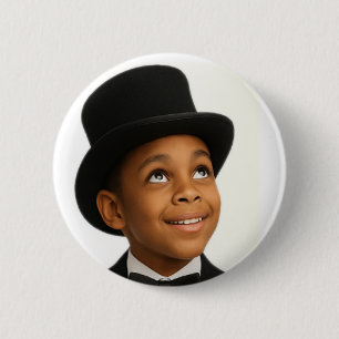 Badge Rond 5 Cm Little Stevie Toujours en Train de Regarder Vers l