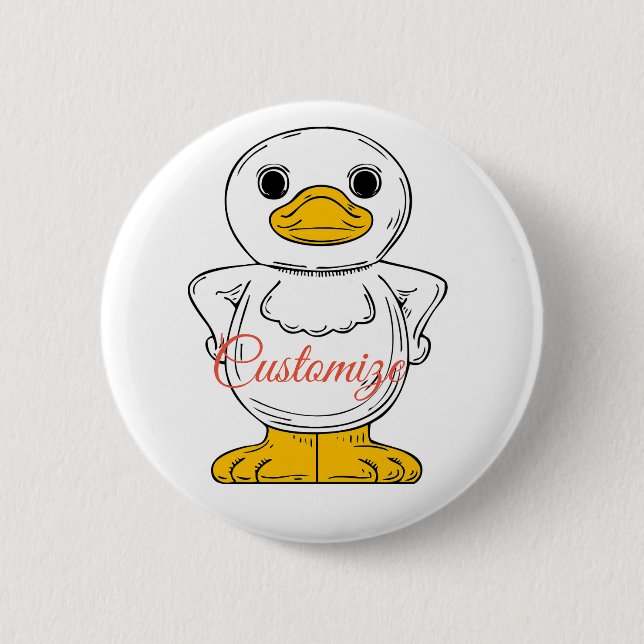 Badge Rond 5 Cm Little White Duck Standing Thunder_Cove (Devant)