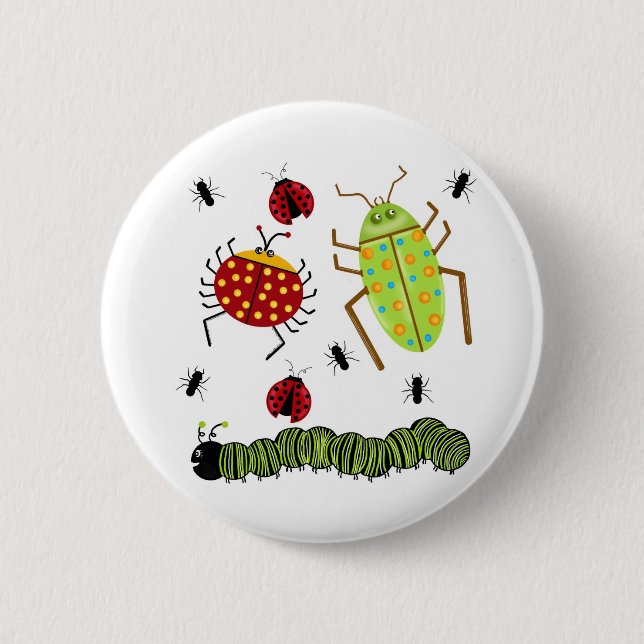 Badge Rond 5 Cm Littlebeane branche la fourmi sur table d'écoute (Devant)