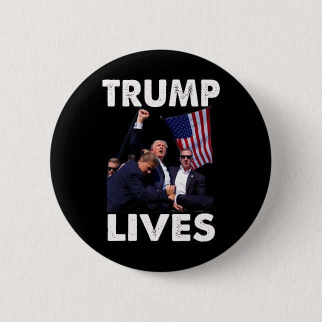 Badge Rond 5 Cm Live Donald Trump Mug Shot - Ne jamais abandonner (Devant)
