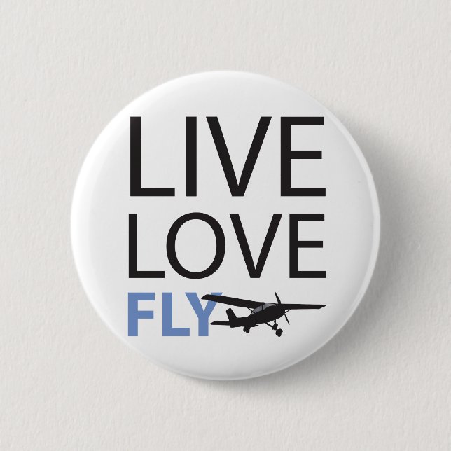 Badge Rond 5 Cm Live Love Fly (Devant)