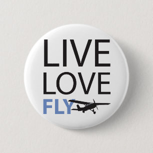 Badge Rond 5 Cm Live Love Fly