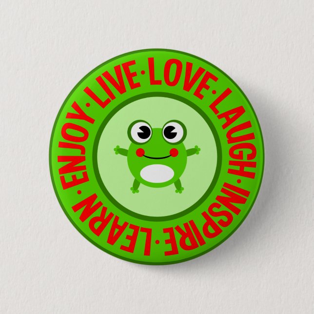 Badge Rond 5 Cm LIVE LOVE LAUGH ... bouton (Devant)