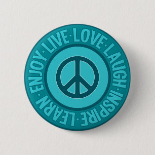 Badge Rond 5 Cm LIVE LOVE LAUGH ... bouton