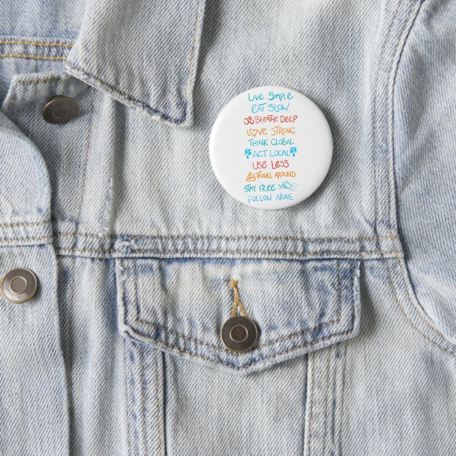 Badge Rond 5 Cm Live Simple 2 (En situation)