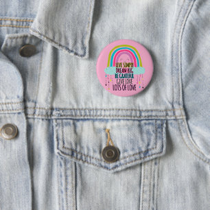 Badge Rond 5 Cm Live Simply Dream Big Be Grateful Give Love