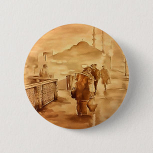 Badge Rond 5 Cm Livraison De Yaourts À Istanbul Peinture Ar Histor